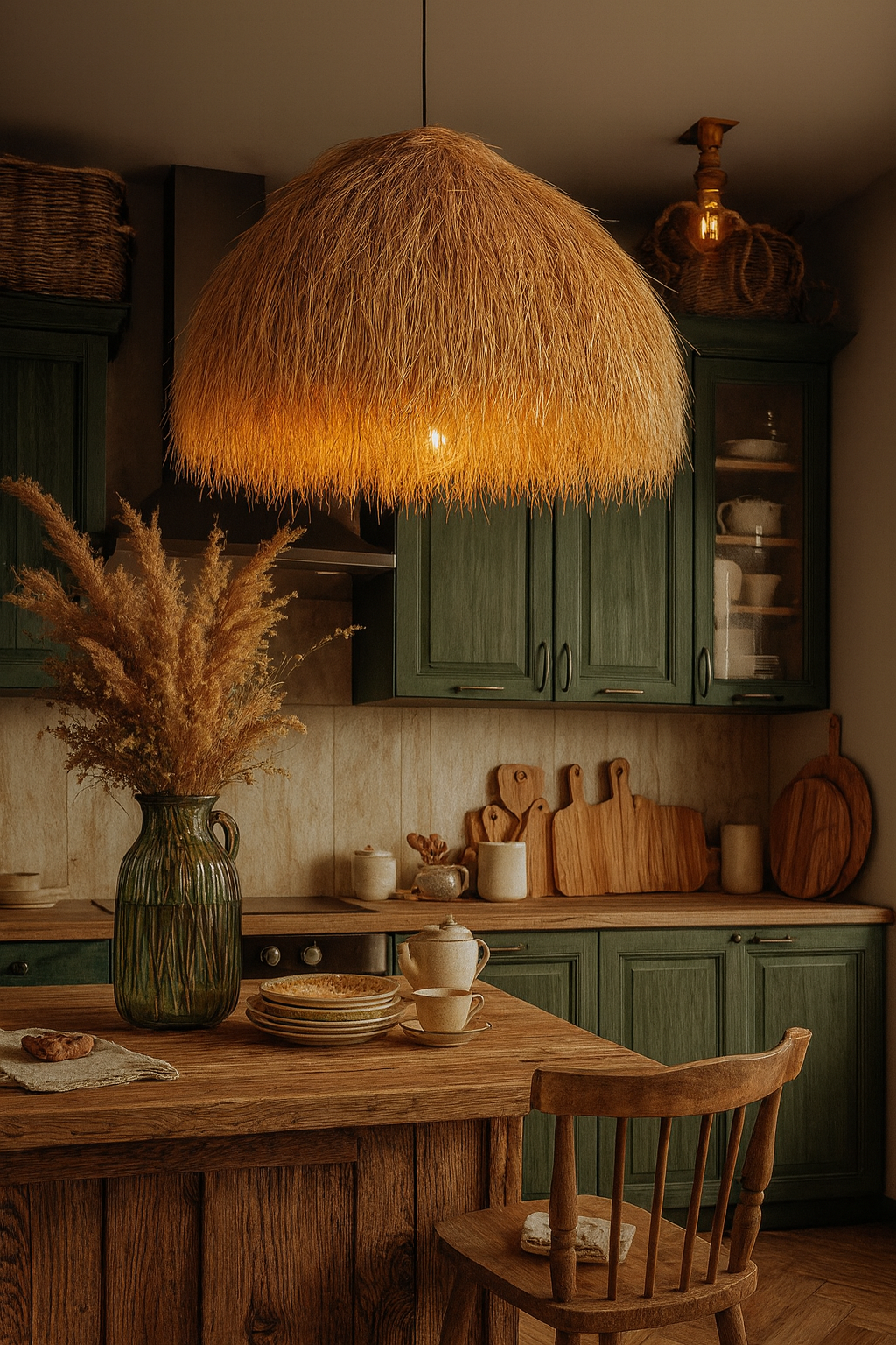 Lámpara Mechuda – Diseño Contemporaneo y Tropical