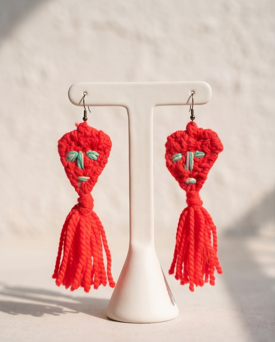 Aretes de Corazón Naranja