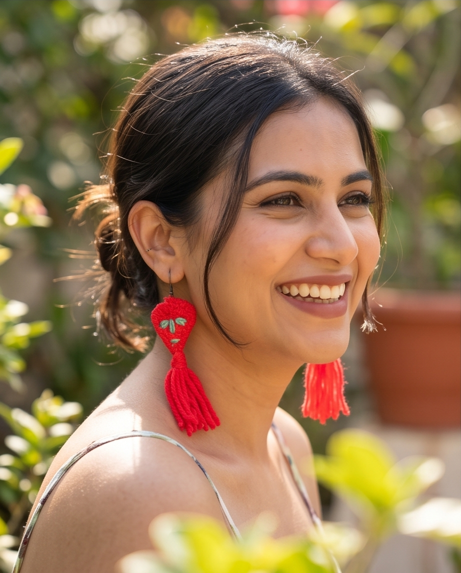 Aretes de Corazón Naranja