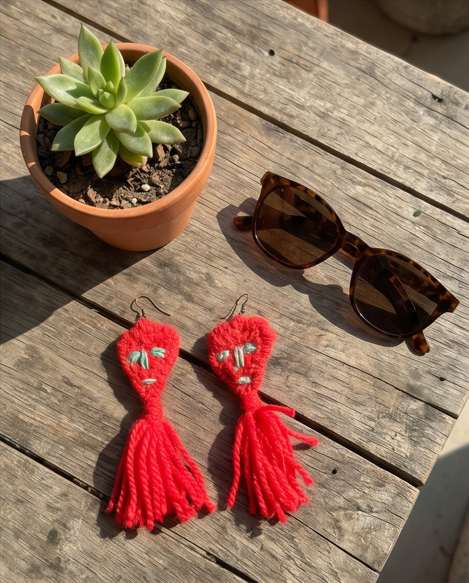 Aretes de Corazón Naranja